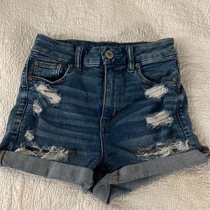 American Eagle Next Level Stretch Distressed Denim Jean Shorts Ripped Short